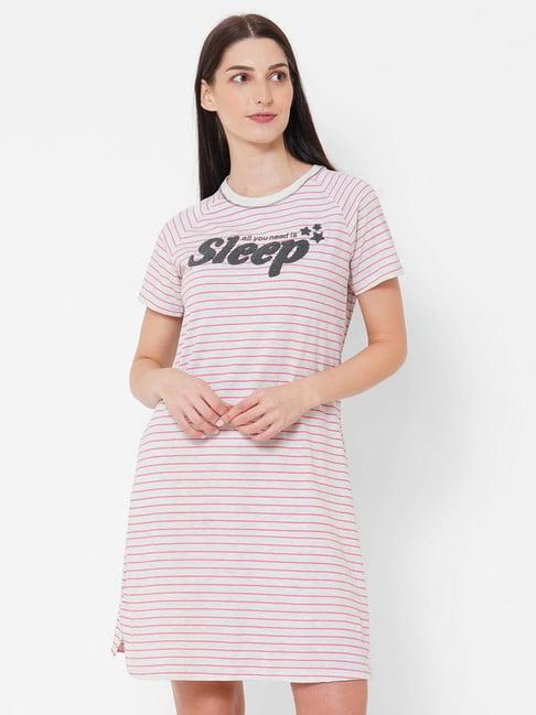 sweet dreams grey striped night dress