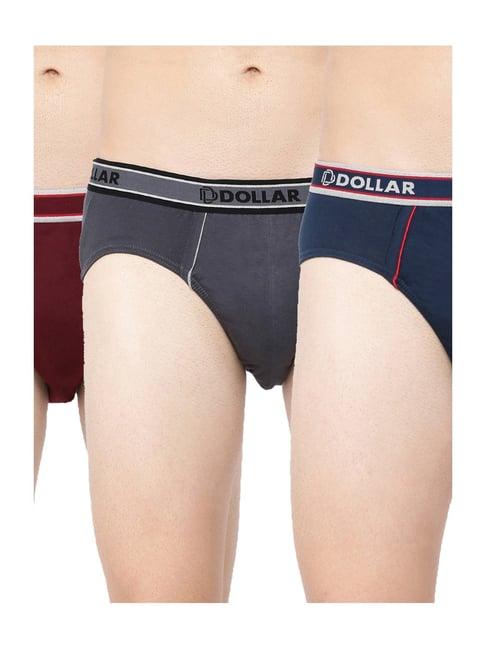 dollar bigboss multicolor regular fit solid briefs (pack of 3)