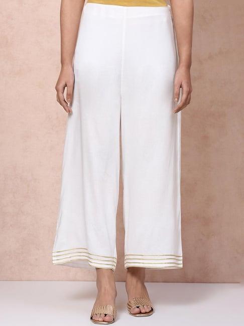 rangriti white striped palazzos