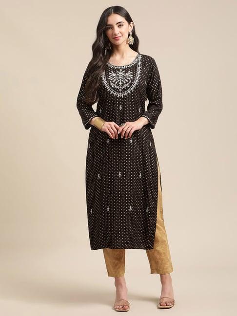 ksut charcoal embroidered kurta pant set