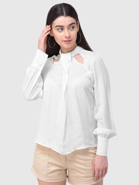 woodland white loose fit shirt