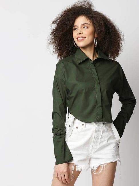 remanika green regular fit shirt