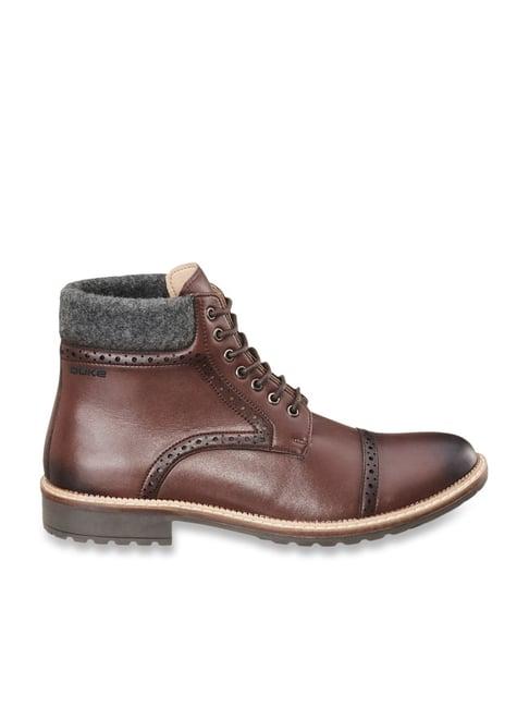 duke men's brown derby boots