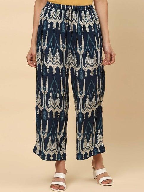 biba blue printed palazzos