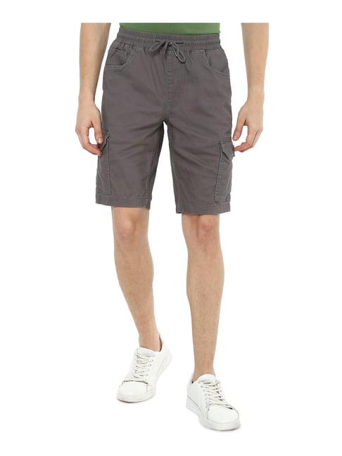 louis philippe jeans grey slim fit shorts