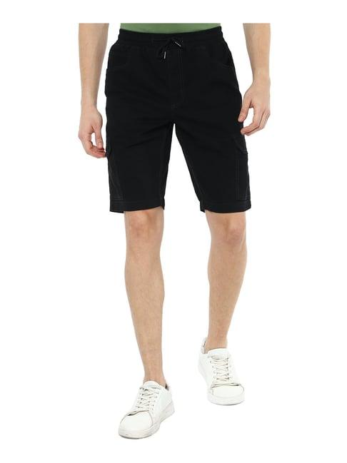 louis philippe jeans black slim fit shorts