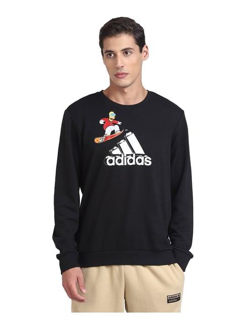 adidas black full sleeves round neck sweatshirt