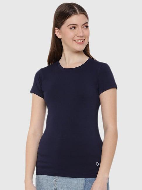 dollar missy navy blue regular fit t shirt