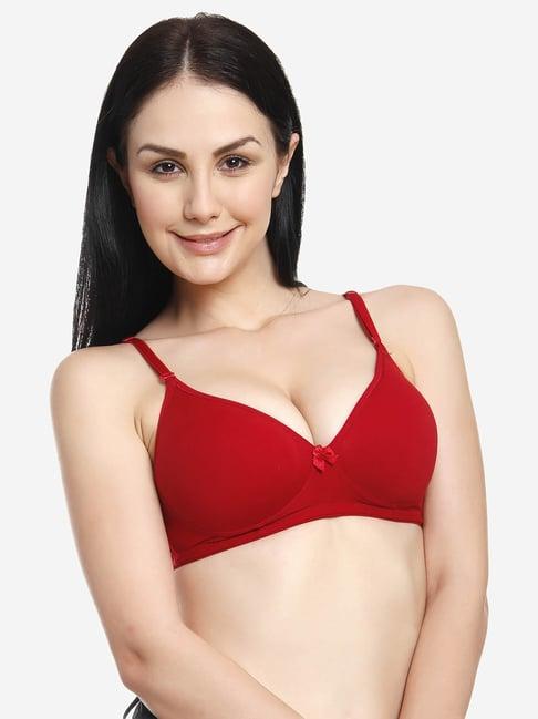 innocence maroon non wired non padded t-shirt bra