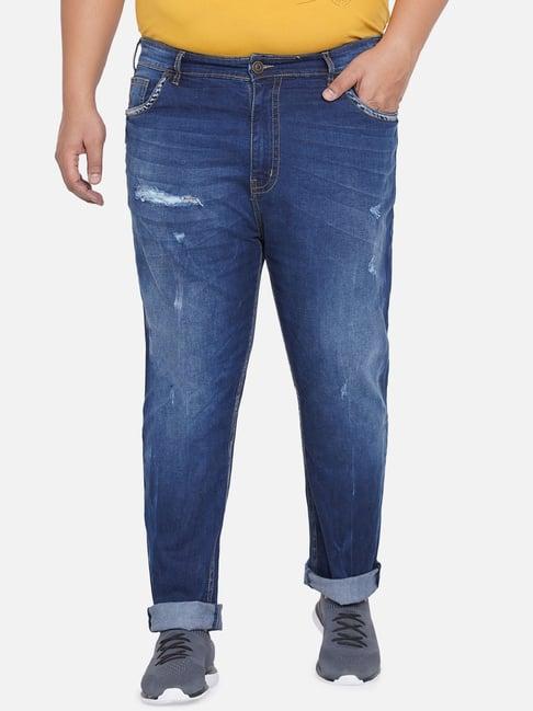 john pride blue plus size distressed jeans