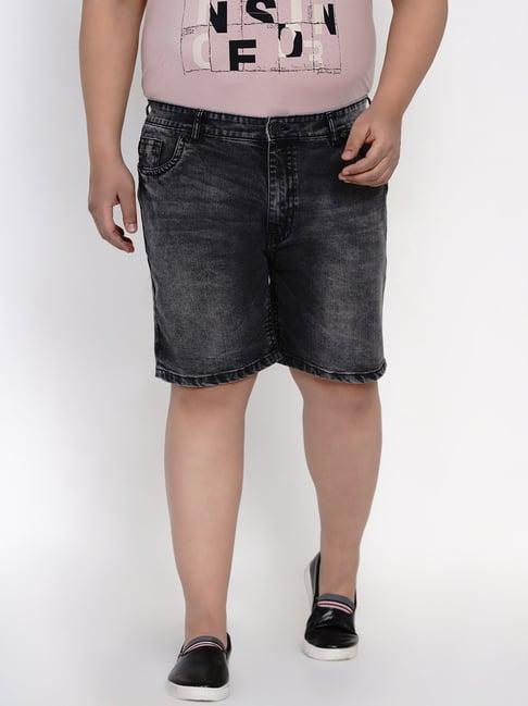 john pride black cotton plus size shorts