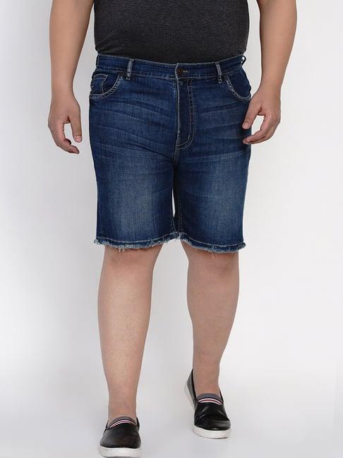 john pride navy blue cotton plus size shorts