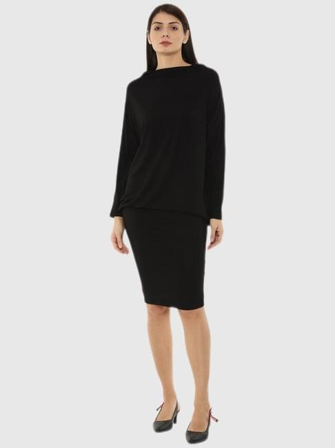 van heusen black loose fit dress