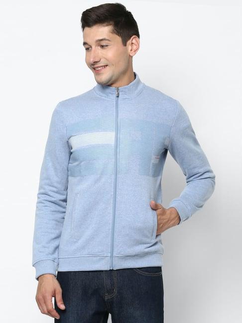 allen solly blue regular fit texture sweatshirt