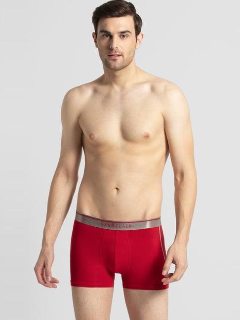 van heusen regular fit anti bacterial colour fresh solid trunks - salsa red