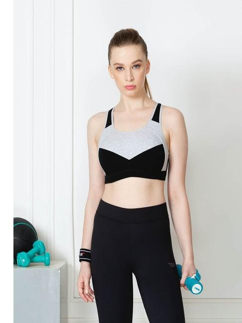 van heusen black & grey non wired padded sports bra