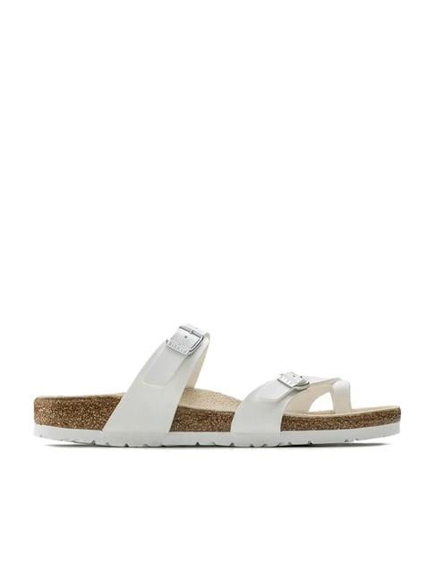 birkenstock men's mayari white regular width cross strap sandals