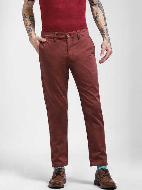 jack & jones burnt henna cotton slim fit trouser