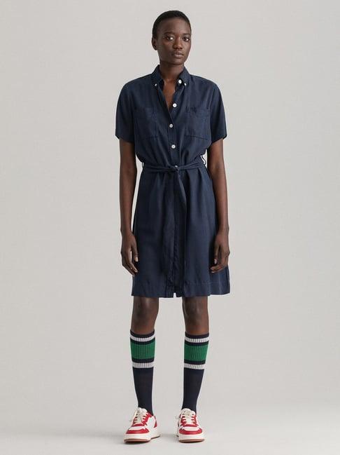 gant navy knee-length shirt dress