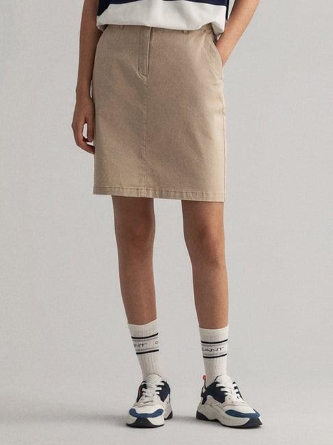 gant khaki above knee skirt