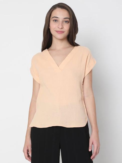 vero moda peach regular fit top