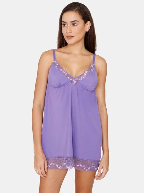 zivame purple lace babydoll