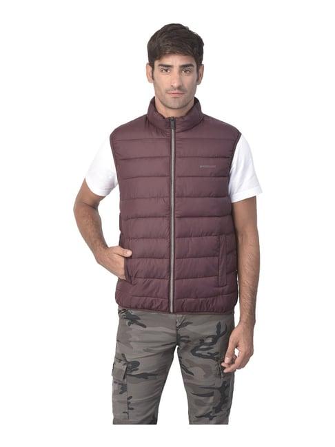 woodland wine high neck nylon jacket