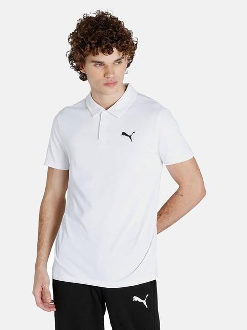 puma all in white regular fit sports polo t-shirt