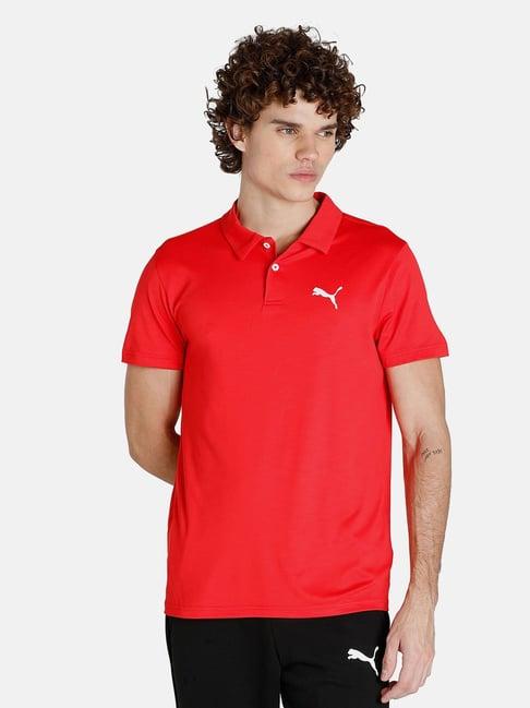 puma all in red regular fit sports polo t-shirt