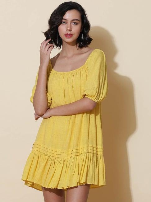 label ritu kumar yellow loose fit dress