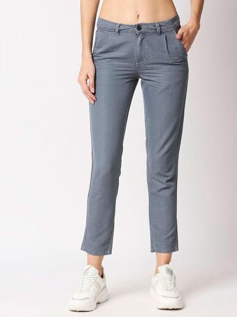 high star grey high rise trousers