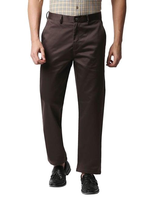 basics mid brown comfort fit trousers