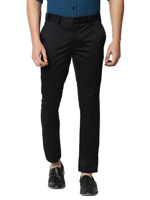 basics navy tapered fit trousers