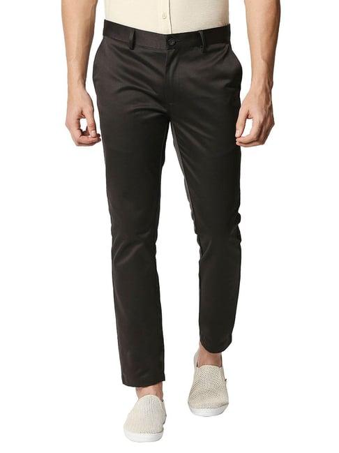 basics dark grey tapered fit trousers