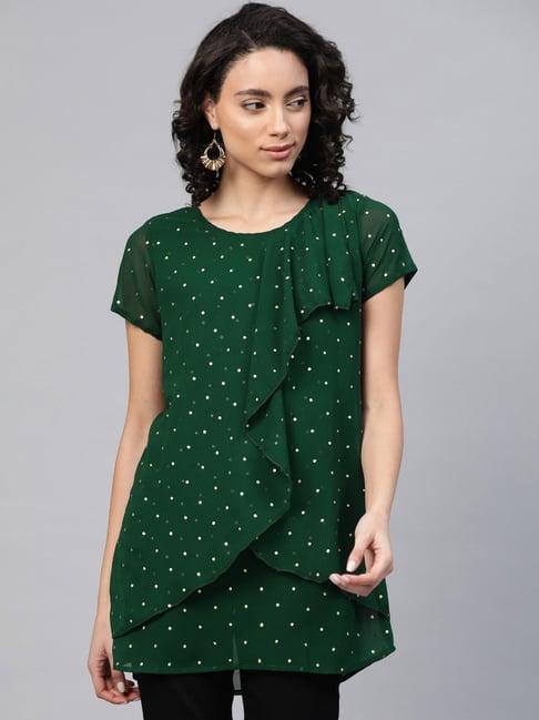 ahalyaa green printed top