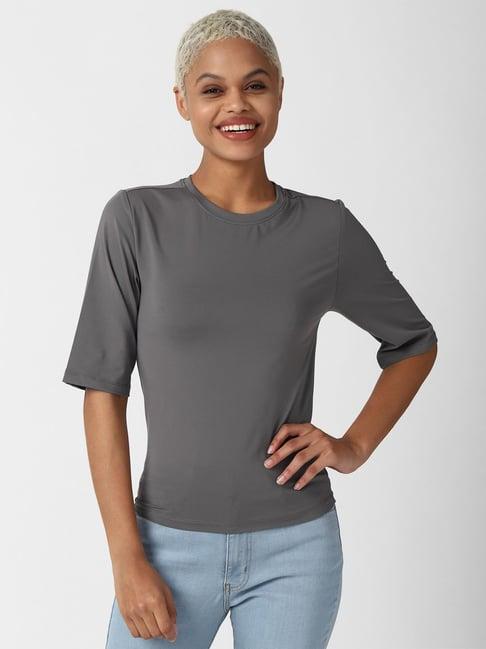 forever 21 grey regular fit top