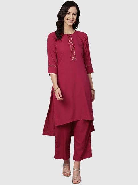 ziyaa pink kurta palazzo set