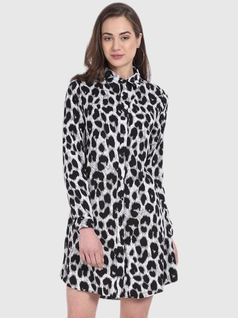 global republic black animal print dress