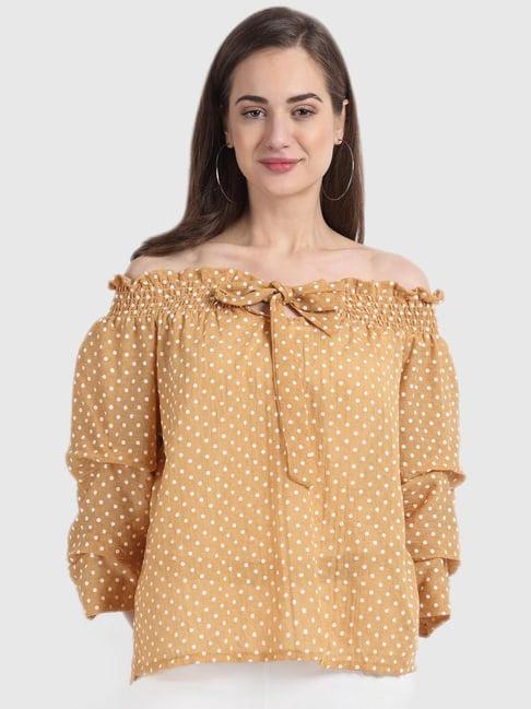 global republic yellow polka dot top