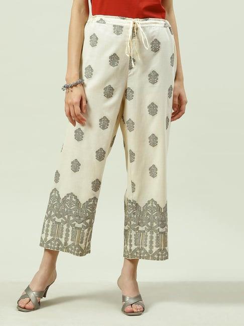 biba beige printed palazzos