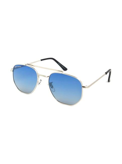 micelo martin blue polarized hexagon sunglasses for men