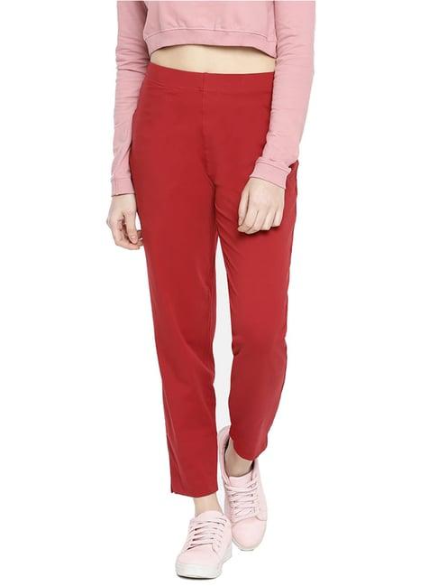 dollar missy parry red regular fit cigarette trousers