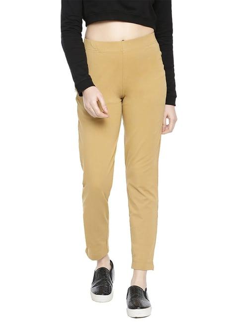 dollar missy beige regular fit cigarette trousers