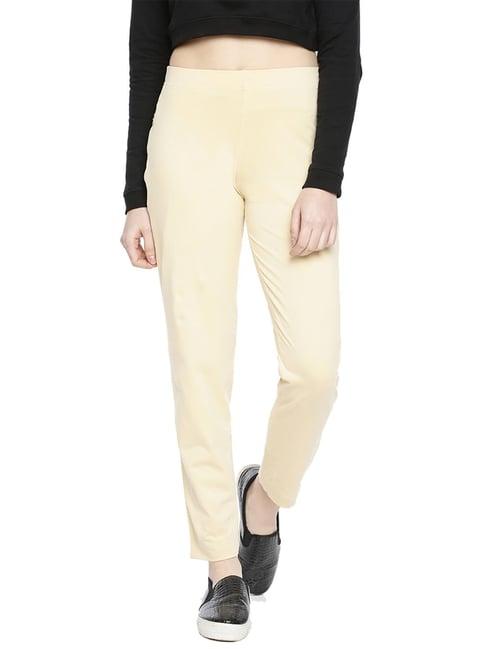 dollar missy beige regular fit cigarette trousers