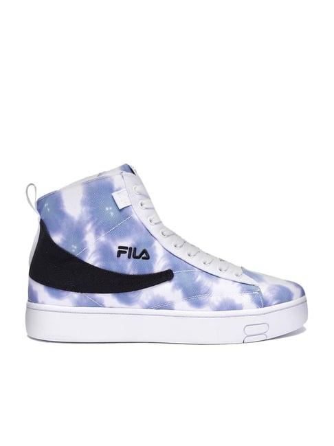 fila women's gennaio tie dye purple & white ankle high sneakers