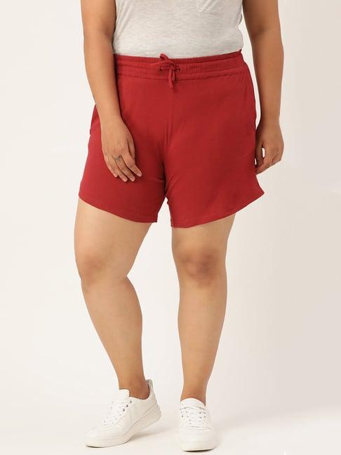 therebelinme maroon cotton shorts