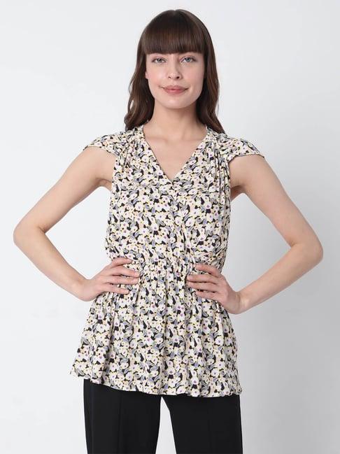 vero moda multicolor floral print top