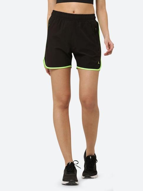 fitleasure black mid rise shorts