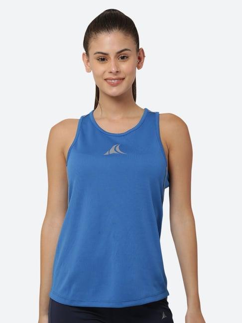 fitleasure blue regular fit tank top