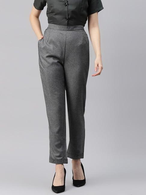 cottinfab rayon grey comfort fit trousers